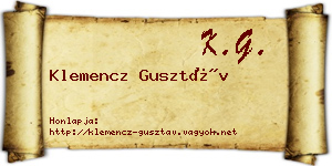 Klemencz Gusztáv névjegykártya