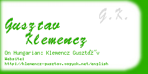 gusztav klemencz business card